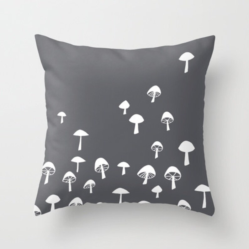 Mushrooms pillow cover rustic decor olive green pillow Etsy
