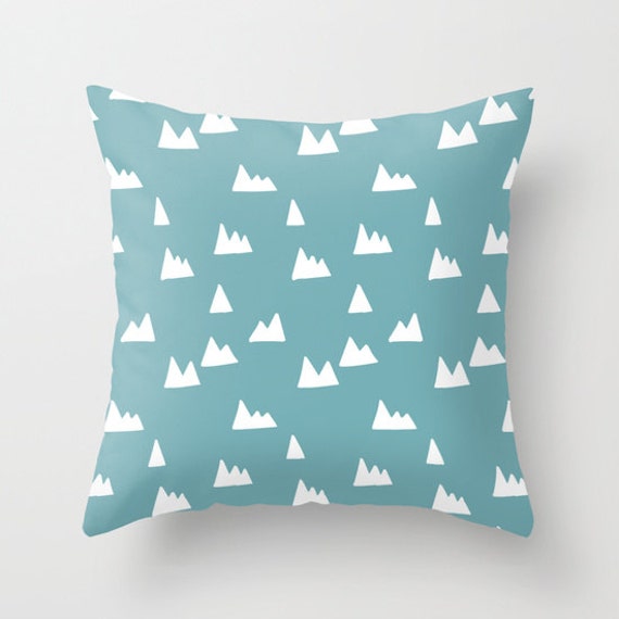 Mountain Nursery Pillow Cover Blue Nursery Decor Nordic Etsy