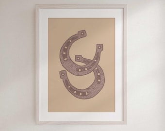 Vintage Horseshoes Print: Western Nursery Wall Art (Digital Download)