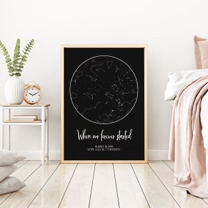 Cadeau Je t'aime, cadeau de dernière minute ciel nocturne, carte des étoiles personnalisée, cadeau d'anniversaire pour petit ami ou petite amie, cadeau d'anniversaire pour mari femme