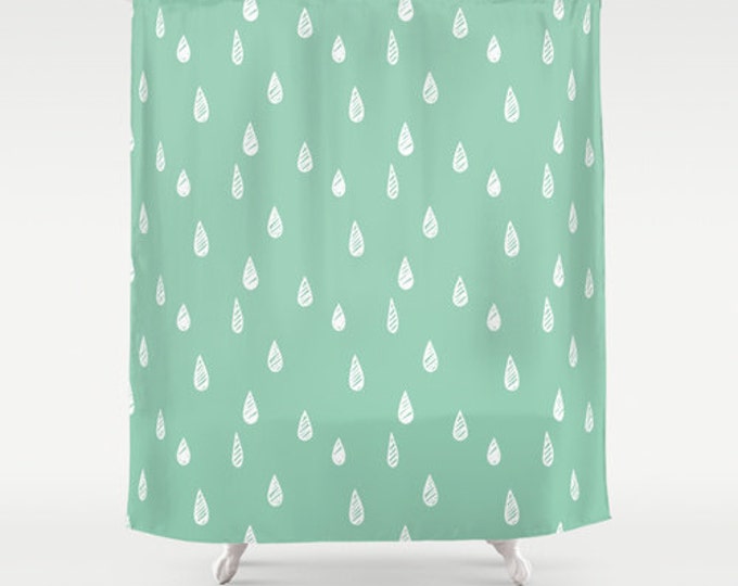 45 Colors Shower Curtain Rain Shower Curtain Seafoam Shower Etsy
