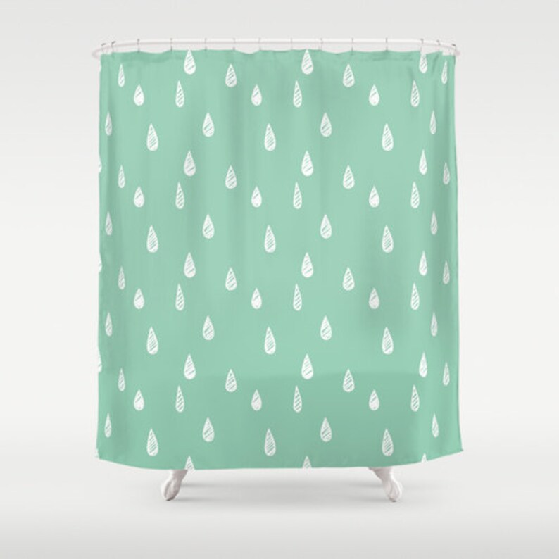 45 Colors Shower Curtain Rain Shower Curtain Seafoam Shower Etsy