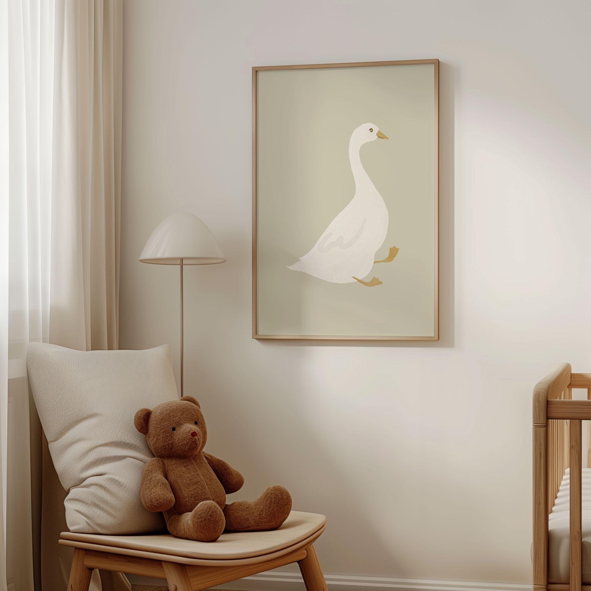 Sage Green Nursery Art Prints: Silly Goose, Hot Air Balloon, ABC ...