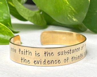 Faith Is the Substance of Things Hoped For | Hebrews 11:1 | Scripture Bracelet | Christian Friend Gift | Baptism | Prophetic Jewelry