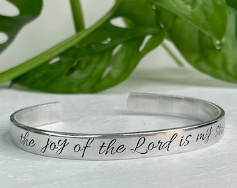 Nehemiah 8:10 | The Joy of the Lord Is My Strength | Scripture Bracelet | Christian Friend Gift | Encouragement Gift | Christian Women Group