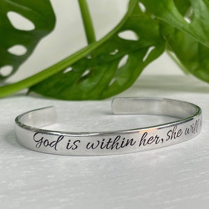 Psalm 46:5 | God Is Within Her She Will Not Fail | Bible Verse Bracelet | Scripture Gift | Encouragement | Christian Friend Gift for Her