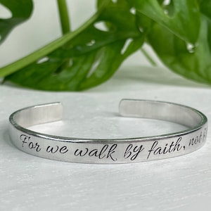 Walk By Faith Not By Sight | 2 Corinthians 5:7 | Scripture Bracelet | Christian Gift for Her | First Communion | Confirmation | Baptism Gift