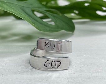 But God Ring | Won't He Do It | Scripture Ring | Christian Friend Gift | Bible Study Group Gift | Christian Girl Gift | Scripture Jewelry