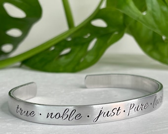 Philippians 4:8 | True Noble Just Pure Lovely Admirable | Bible Verse Bracelet | Christian Gift for Her | Encouragement Gift | Confirmation