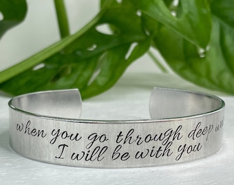 When You Go Through Deep Waters I Will Be With You | Isaiah 43:2  | Scripture Bracelet | Christian Encouragement Gift | Bereavement