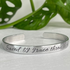 Saved by Grace | Ephesians 2:8 | Bible Verse Bracelet | Scripture Bracelet | Christian Gift for Her | Confirmation | First Communion Gift