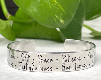 Fruits of The Spirit | Love Joy Peace Patience Kindness | Galatians 5:22 | Scripture Bracelet | Christian Encouragement Gift