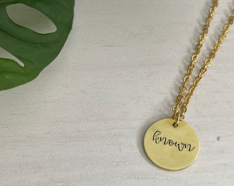 Known Necklace | Fully Known and Loved | Christian Necklace | Dainty Necklace for Christian Women | Scripture Necklace | Bible Verse Gift |