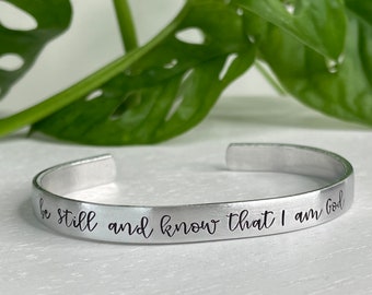 Be Still and Know | Psalm 46:10 | Bible Verse Scripture Bracelet | Christian Friend Encouragement Gift | Miscarriage Jewelry | Bereavement