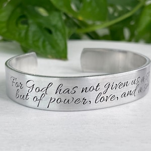 2 Timotheus 1,7 | Denn Gott hat uns keinen Geist der Angst geschenkt | Schrift Armband | Christlicher Freund Geschenk | Taufe | Konfirmation Geschenk