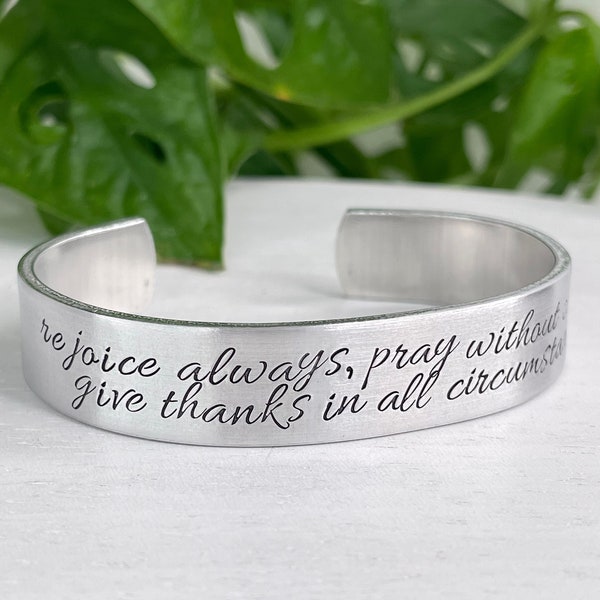 Rejoice Always Pray Without Ceasing | 1 Thessalonians 5:16-18 | Scripture Bracelet | Christian Friend Gift for Women | Christian Jewelry