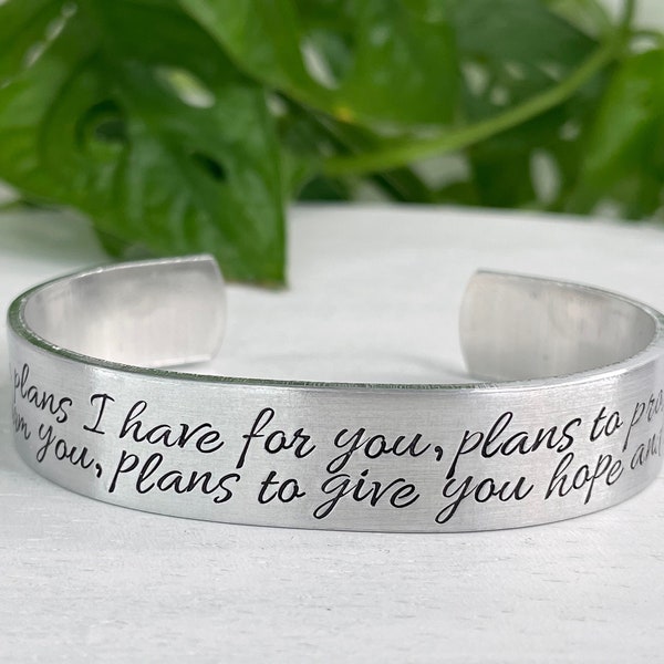 Jeremiah 29:11 | For I Know the Plans I have For You | Scripture Bracelet | Christian Jewelry Gift | Encouragement Gift | Confirmation