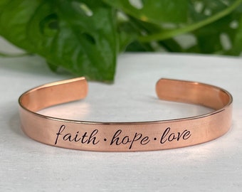 Faith Hope Love Bracelet | 1 Corinthians 13:13 | Scripture Bracelet | Christian Friend Gift | Encouragement Gift | Christian Woman Gift