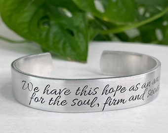 We Have This Hope As An Anchor To The Soul | Hebrews 6:19 | Scripture Bracelet | Christian Encouragement Gift for Friend | Baptism Gift