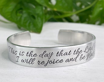 This is the Day That the Lord Has Made | Psalm 118:24 | Scripture Bracelet | Christian Encouragement | Baptism Gift | Prophetic Jewelry |