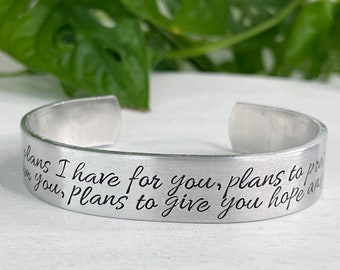 Jeremiah 29:11 | For I Know the Plans I have For You | Scripture Bracelet | Christian Jewelry Gift | Encouragement Gift | Confirmation