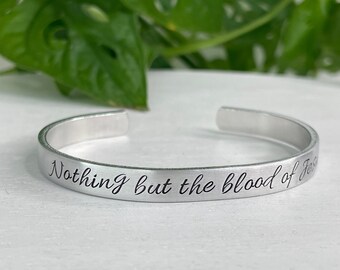 Nothing But the Blood of Jesus | Hymn | Scripture Bracelet | Christian Encouragement Gift | Baptism Gift | Confirmation | First Communion