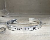 Count It All Joy James 1 2 Consider It Pure Joy Bible Verse Bracelet Scripture Bracelet Confirmation Gift for Wife Gift for Her