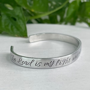 Psalm 27:1 | The Lord is My Light and My Salvation Whom Shall I Fear | Scripture Bracelet | Christian Gift | Encouragement Gift For Friend