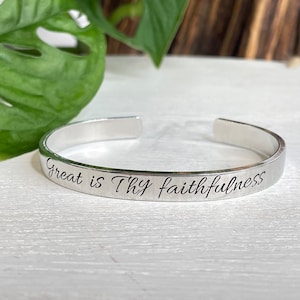 Great is Thy Faithfulness | Hymn Lyrics | Scripture Bracelet | Christian Gift for Her | Bereavement Gift | Encouragement Gift for Friend