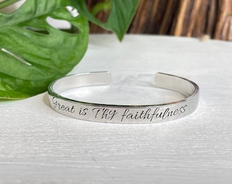Great is Thy Faithfulness | Hymn Lyrics | Scripture Bracelet | Christian Gift for Her | Bereavement Gift | Encouragement Gift for Friend