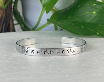 Psalm 46:5 | God Is Within Her She Will Not Fall | Bible Verse Bracelet | Scripture Gift | Encouragement | Christian Friend Gift for Her