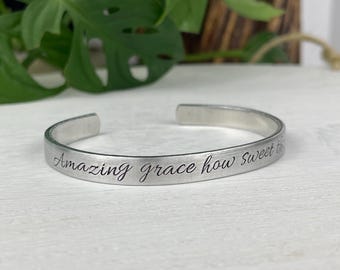 Amazing Grace How Sweet the Sound | Bible Hymn Bracelet | Christian Gift | First Communion | Confirmation | Baptism