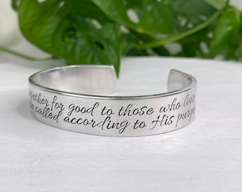 Romans 8:28 | All Things Work Together For Good To Those Who Love The Lord | Christian Encouragement Gift | Scripture Bracelet