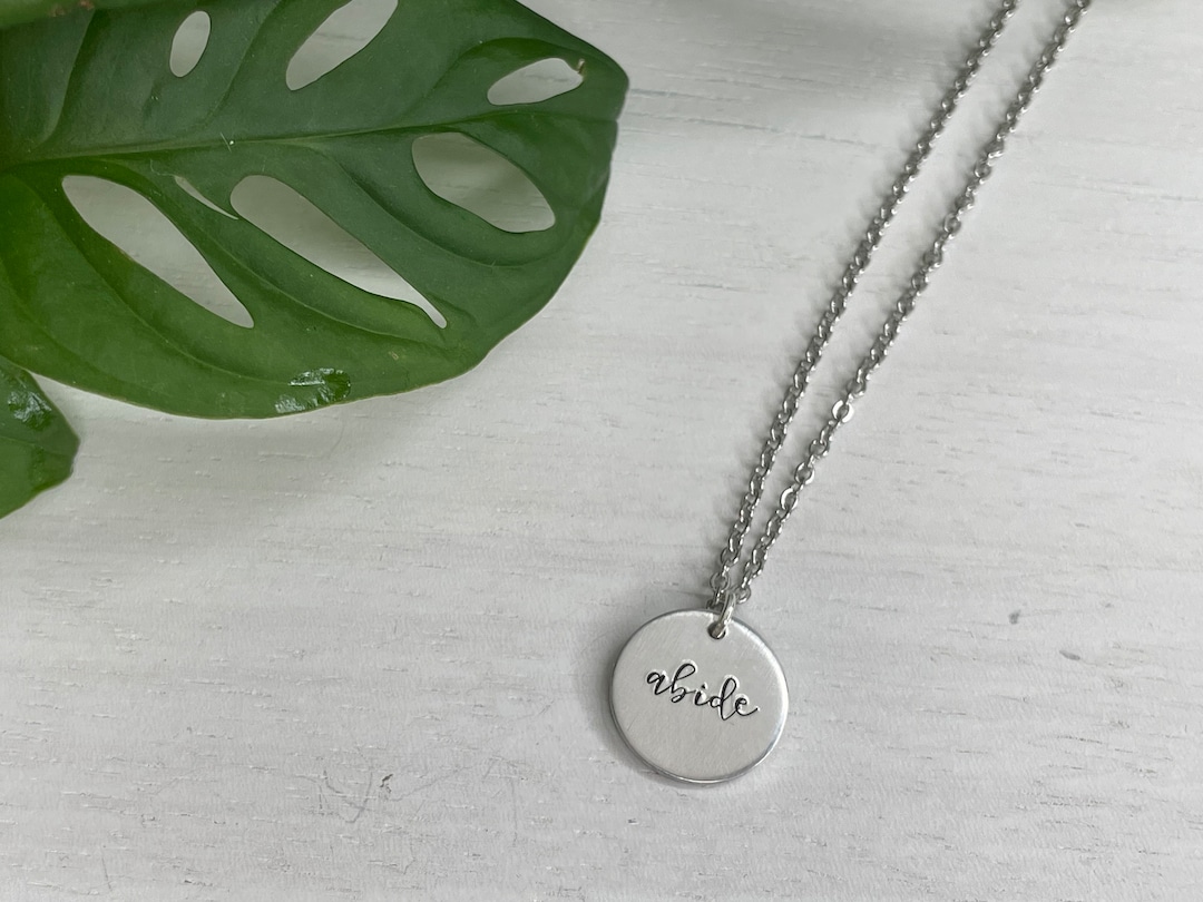 Abide Necklace John 154 Christian Necklace Dainty Necklace for