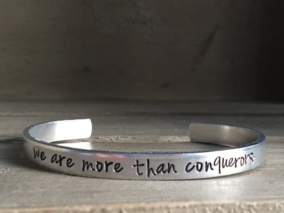 We Are More Than Conquerors Romans 8:37 Bible Verse Bracelet | Etsy
