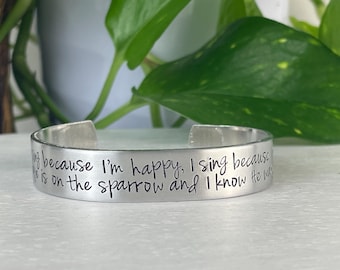 His Eye is on the Sparrow | Bible Verse Bracelet | Hymn Gift | Christian Gift | Bereavement | Christian Encouragement Gift for Friend