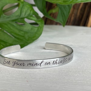 Set Your Mind On Things Above | Colossians 3:2 | Scripture Bracelet | Christian Gift for Her | Encouragement Gift | Scripture Jewelry Gift