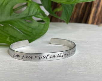 Set Your Mind On Things Above | Colossians 3:2 | Scripture Bracelet | Christian Gift for Her | Encouragement Gift | Scripture Jewelry Gift