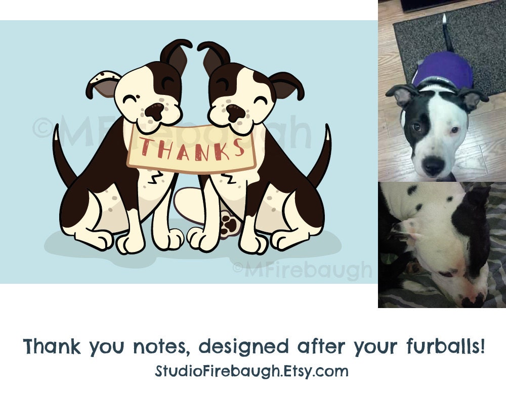 Personalized Dog Thank You Notes. Illustration Service Etsy