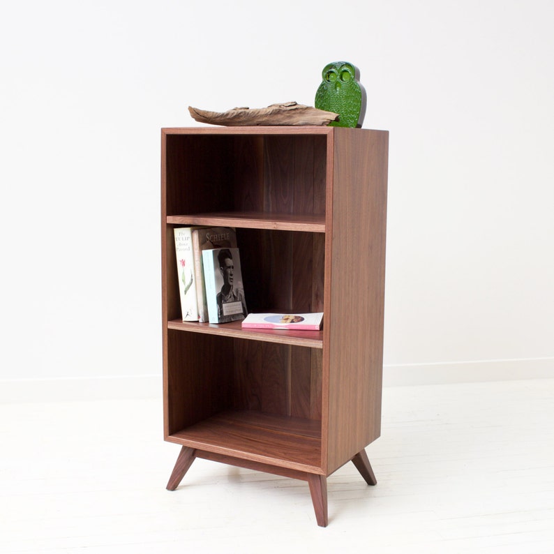 Classic Book Shelf Mid Century Modern Solid Walnut Bookcase Image 0