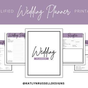 Planificador de bodas imprimible, kit de planificación de bodas, planificador imprimible, organizador de bodas, planificación de bodas simplificada, planificación imprimible