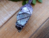 Elite Shungite and Amethyst pendant healing crystals and stones necklace