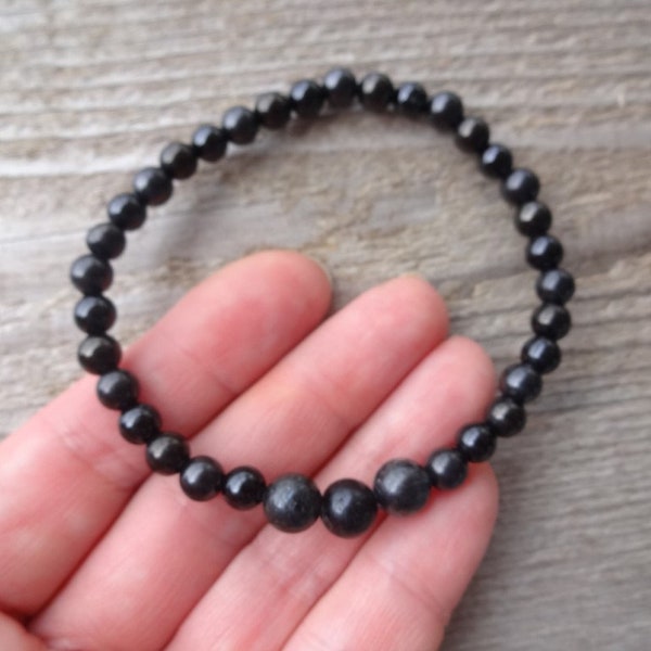 Super extra protection bracelet - Nuummite, Tektite, Black Tourmaline, Jet, Shungite beads