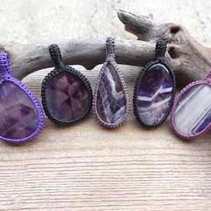 Protection necklace, Amethyst necklace, Amethyst jewelry, Amethyst pendant, Chevron Amethyst, Genuine Amethyst, Amethyst necklace men gift