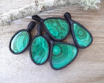 Green Malachite pendant necklace, large green stone pendant, gemstone pendants, healing stones, gift for mom, wife, sister