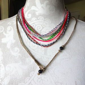 Adjustable metallic macrame cord for pendant necklace, custom size and color, single metallic cord for pendants, thread cord, necklace cord