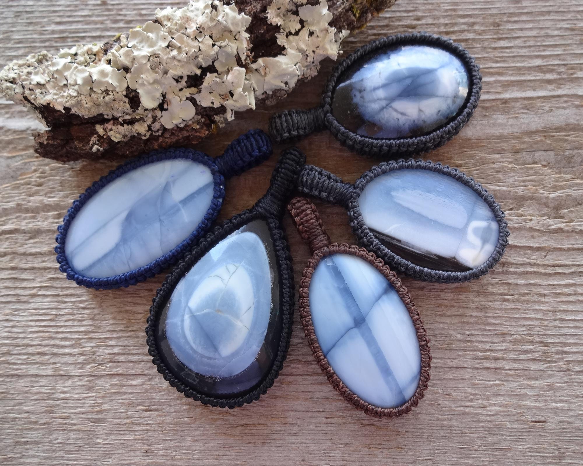 Blue Fossil Opal Rock Candy Bracelet in Silver (Size: Standard 7 - 7.5)