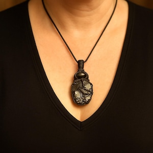 Apache Tears, Onyx, Shungite strong protection amulet / healing pendant necklaces for men