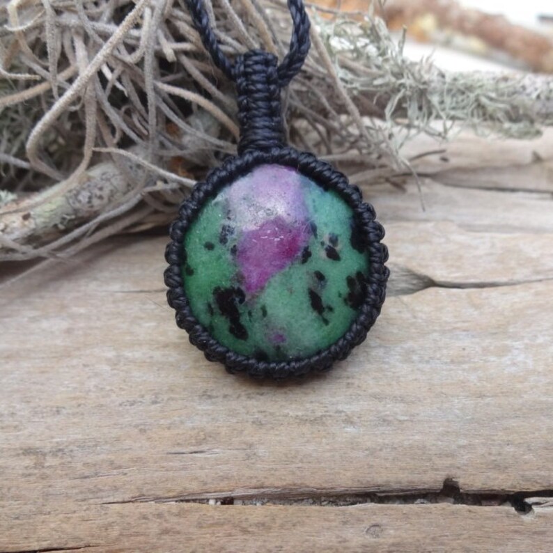 Ruby on Zoisite necklace