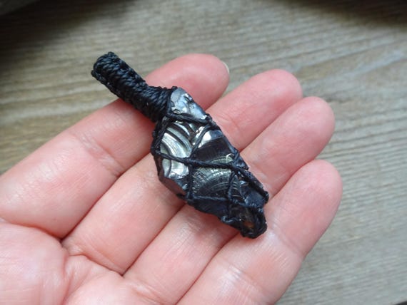 Elite Shungite necklace, emf protection grounding stones, black stone pendant for men, raw crystal pendant, black crystal necklace